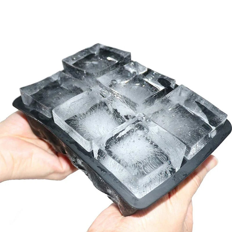 Grid Big Ice Tray Mold Box Large Food Grade Silicone Ice Cube Square Tray Mold Diy Bar Pub Wine Ice Blocks Maker Model